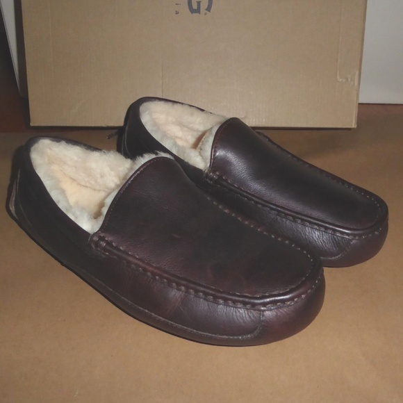 men's ascot leather ugg slippers